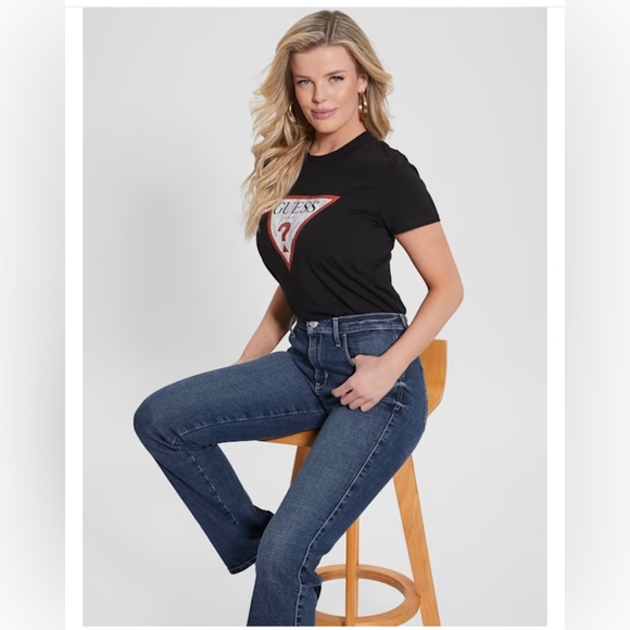 Women’s Guess Eco Triangle Logo Tee Size XL - Picture 6 of 11